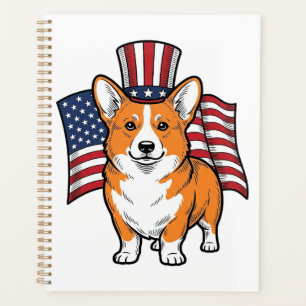 T-shirt avec gravure vintage de Corgi patriotique_