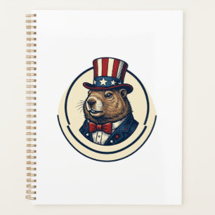 T-shirt avec gravure vintage de marmotte patriotiq