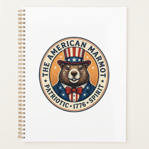 T-shirt avec gravure vintage de marmotte patriotiq