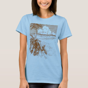 T-shirt avec gravure vintage de palmiers tropicaux