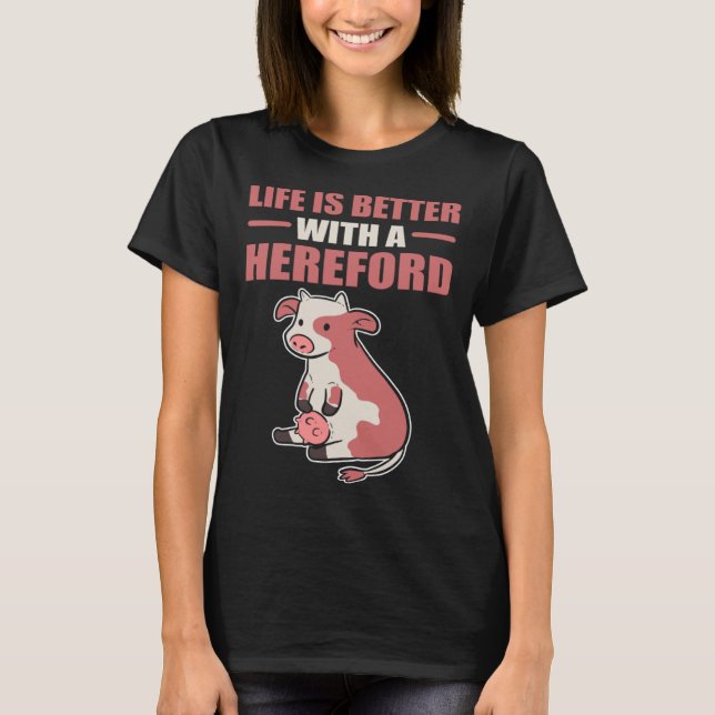 T-shirt avec Hereford Cow Farmer (Devant)