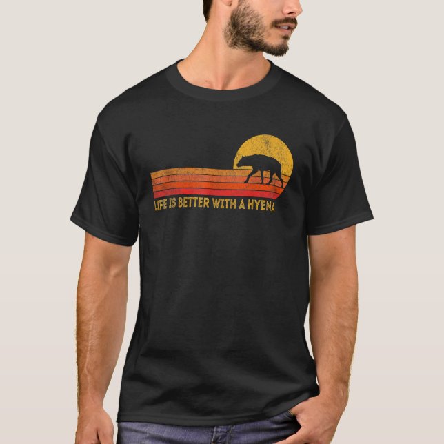 T-shirt Avec Hyena Hyena Retro (Devant)