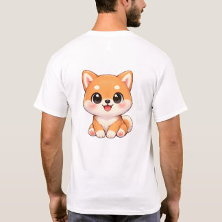T-shirt avec illustration chibi de chiot Shiba Inu