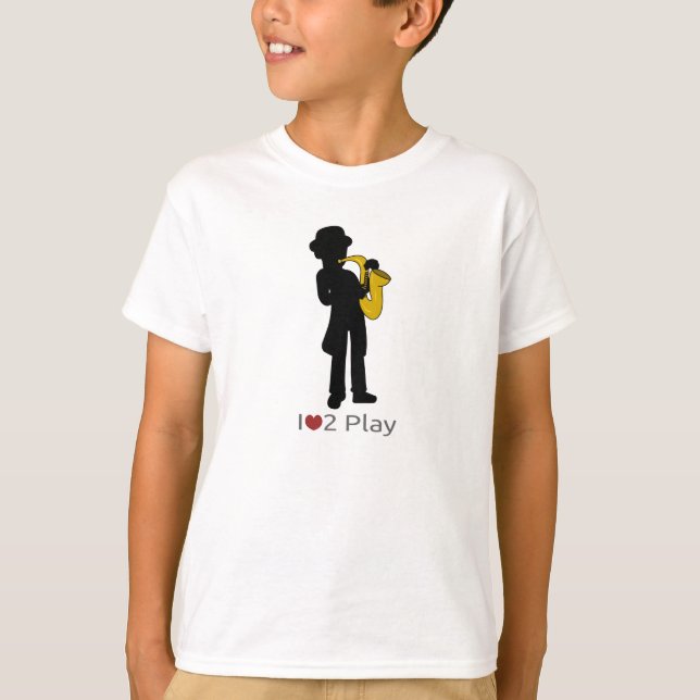 T-shirt avec illustration du joueur de saxophone (Devant)