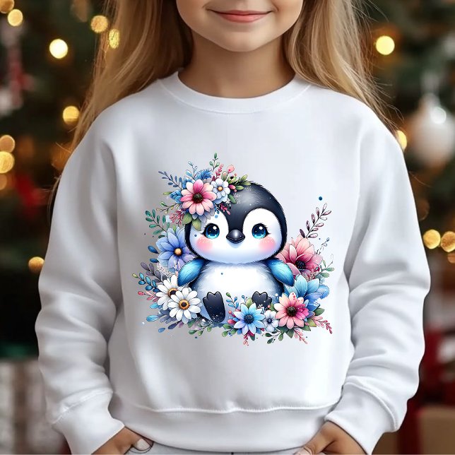 T-shirt avec illustration mignonne de manchot flor (Créateur téléchargé)