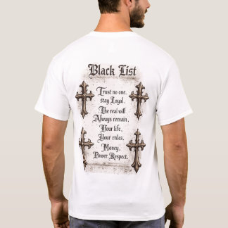 T-Shirt avec impression "Black List" au dos