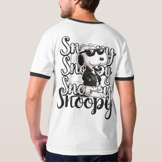 T-Shirt avec Impression de Chien de Dessin Animé a (Dos)