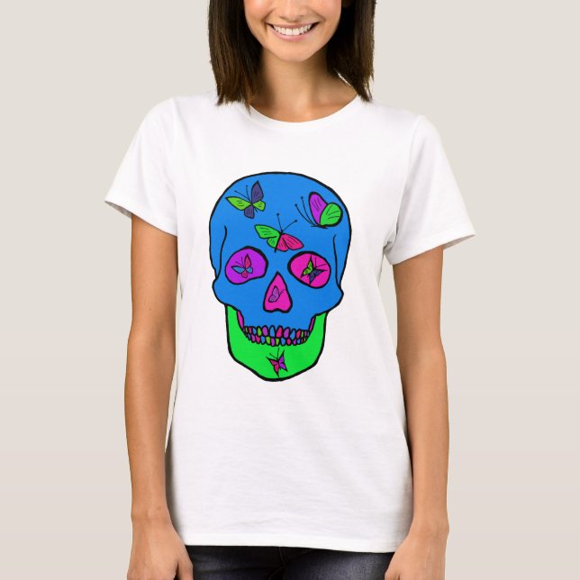T-shirt avec imprimé papillon crânien (Devant)