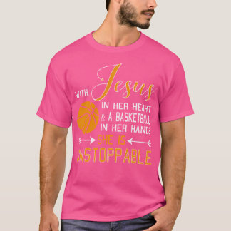 T-shirt Avec Jésus Dans Son Coeur Un Basket Dans Ses Mains