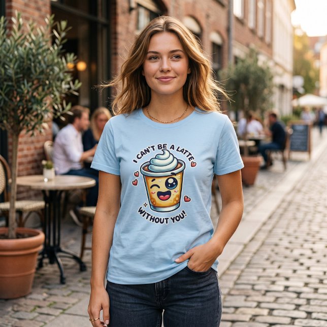 T-shirt avec jeu de mots mignon sur le café Latte  (Créateur téléchargé)