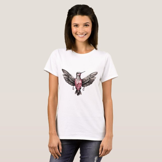 T-shirt avec joli dessin d'oiseau (Devant entier)