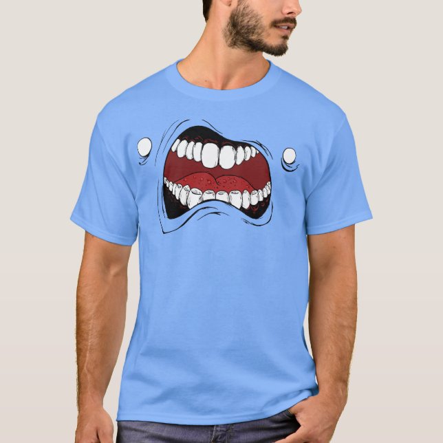 T-shirt avec la bouche de bande dessinée : "bouche (Devant)