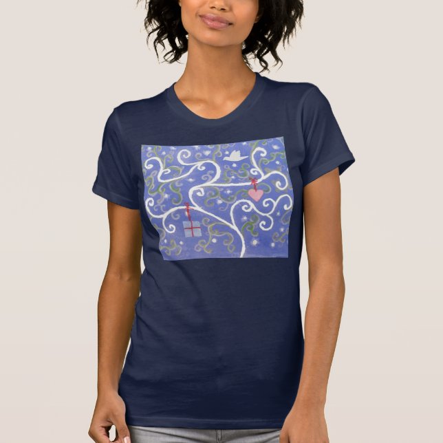 T-shirt avec la colombe et la conception (Devant)