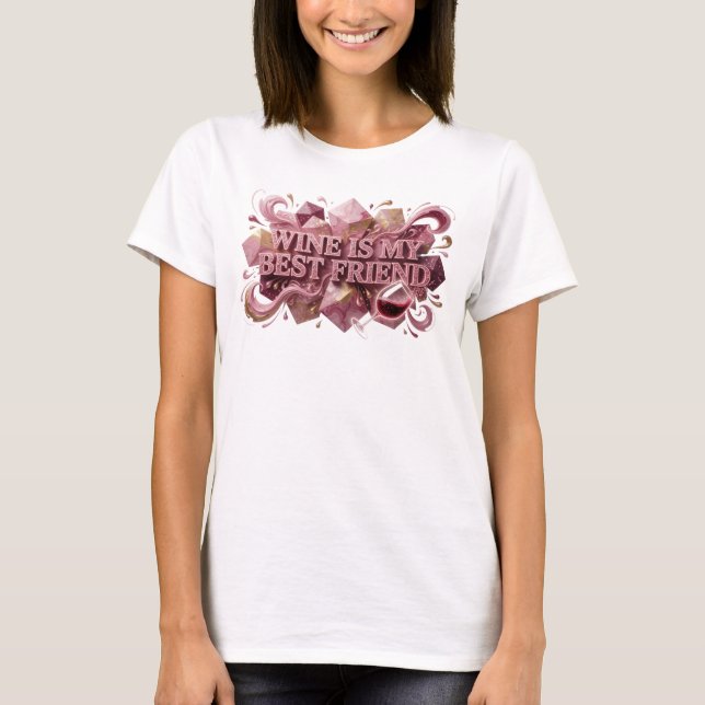 T-shirt avec la déclaration Rose drôle VIN EST MON (Devant)