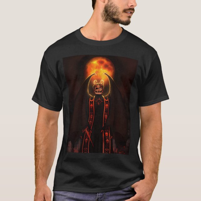 T-shirt Avec la lune du chasseur vient l'antéchrist (Devant)