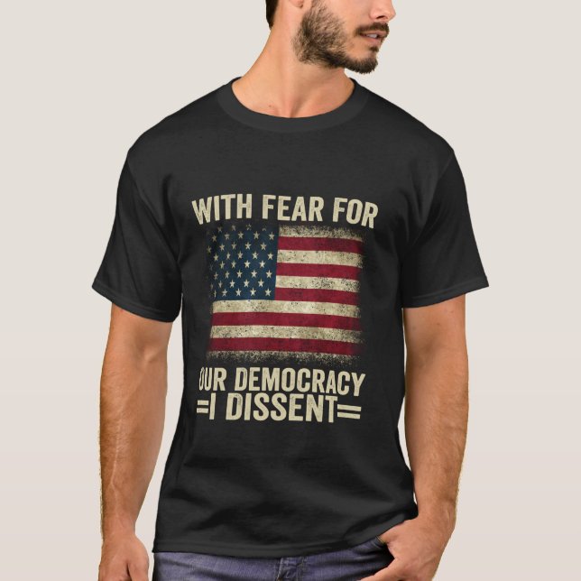 T-shirt Avec La Peur Pour Notre Démocratie, Je Divise En C (Devant)