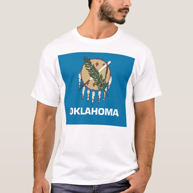 T-shirt avec le drapeau de l'état de l'Oklahoma US (Devant)