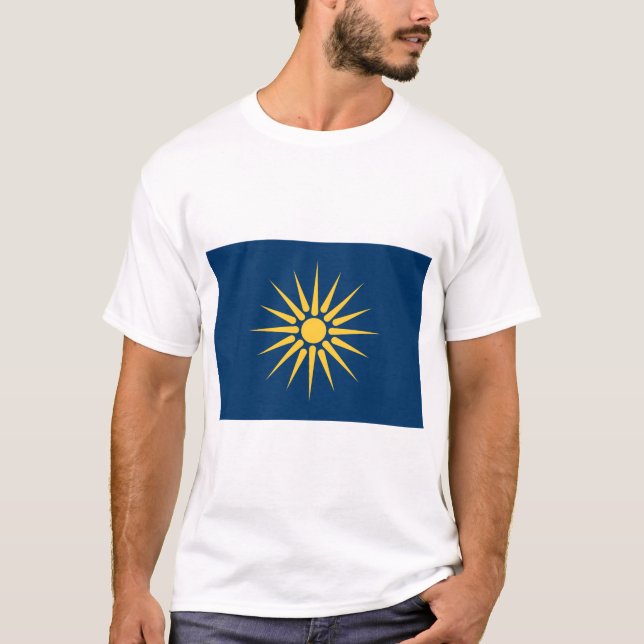 T-Shirt avec le drapeau de Macédoine, Grèce (Devant)