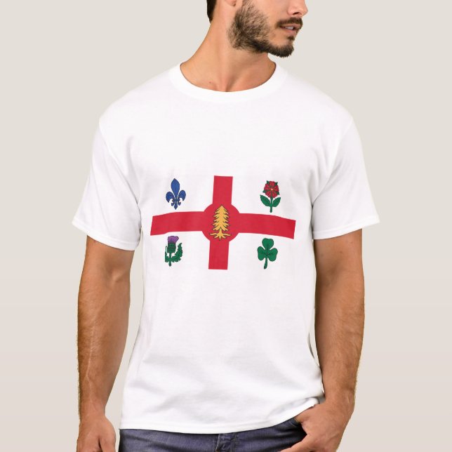 T-shirt avec le drapeau de Montréal, Canada (Devant)