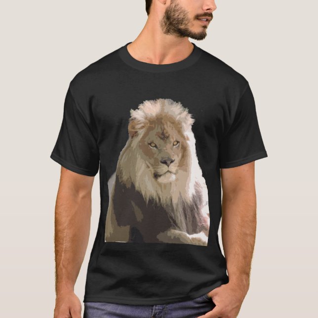 T-shirt avec le lion dans une pose majestueuse nat (Devant)