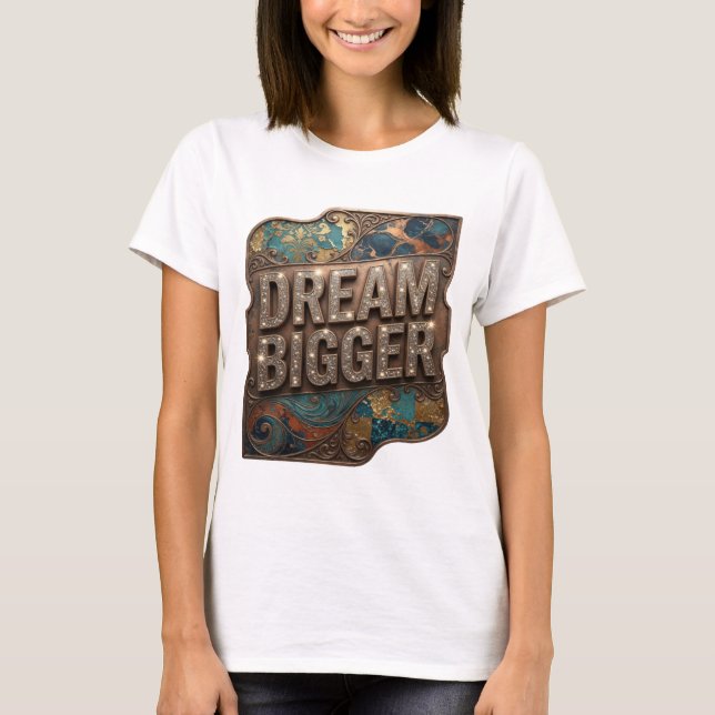 T-shirt avec le slogan accrocheur Silver DREAM BIG (Devant)