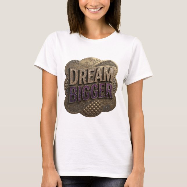 T-shirt avec le slogan Bold Purple DREAM BIGGER (Devant)