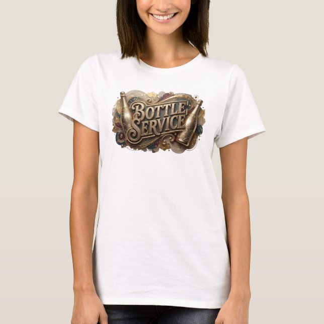 T-shirt avec le slogan du service de bouteille ora (Devant)