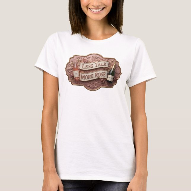 T-shirt avec le slogan rose accrocheur LESS TALK M (Devant)