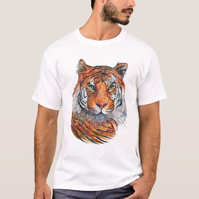 T-shirt avec le tigre d'impression pour les hommes (Devant)