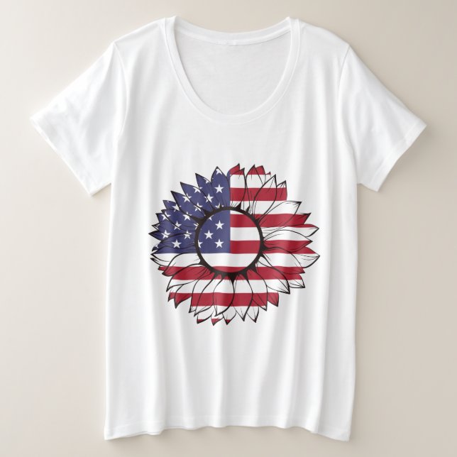 T-shirt avec le tournesol de drapeau des (Design devant)