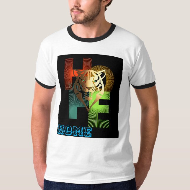 T-shirt avec le visage de Lion et le texte de l'es (Devant)