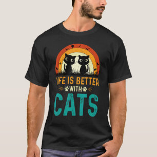 T-shirt Avec les chats, vieil homme grincheux animal
