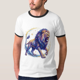 T-Shirt avec logo de lion géométrique cosmique