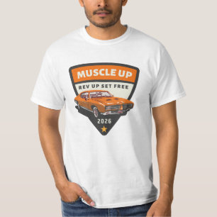 T-shirt avec logo de voiture Muscle up