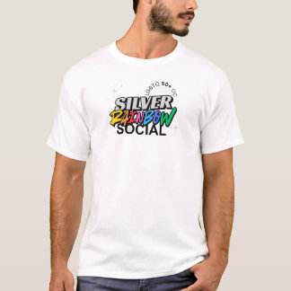 T-Shirt avec logo social Silver Rainbow