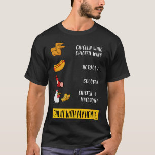 T-shirt Avec Ma Maison Drôle Aile Poulet Bologne Pu