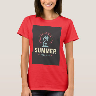 T-shirt avec manches courtes Design Summer Paradis