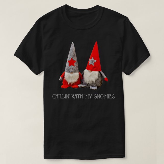 T-shirt Avec Mes Gnomies tendance Gnome de Noël (Design devant)