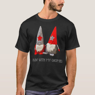 T-shirt Avec Mes Gnomies tendance Gnome de Noël
