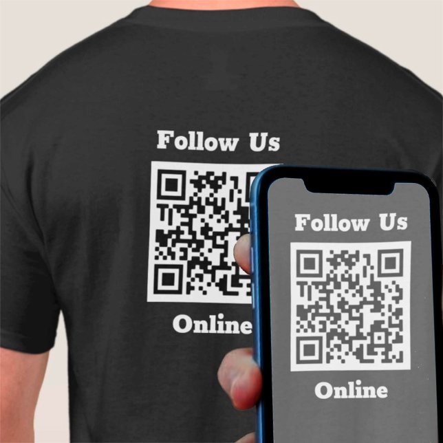T-shirt avec message de suivi en ligne et code QR (Créateur téléchargé)