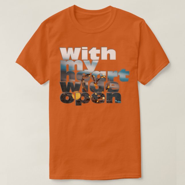 T-shirt Avec mon coeur ouvert (Design devant)