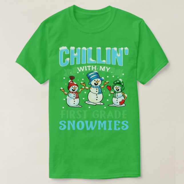 T-shirt Avec Mon Enseignant De Première Année Snowmies (Design devant)