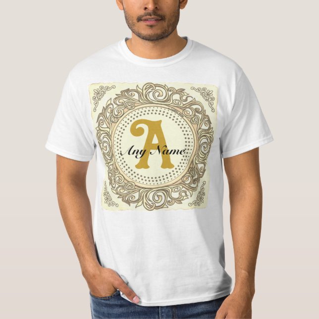 T-shirt avec monogramme orné doré (Devant)