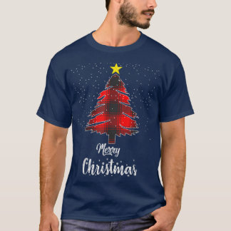 T-shirt avec motif d'arbre de Noël à carreaux de B