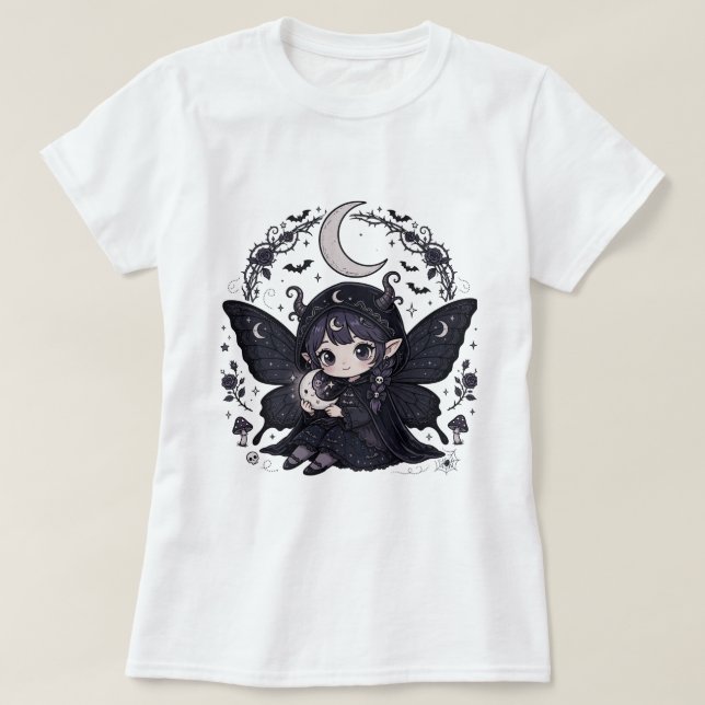 T-shirt avec motif de lune et fée (Design devant)