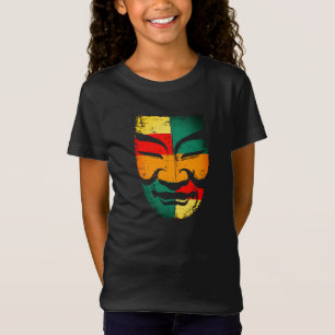 T-shirt avec motif de masque culturel – Aspect vin