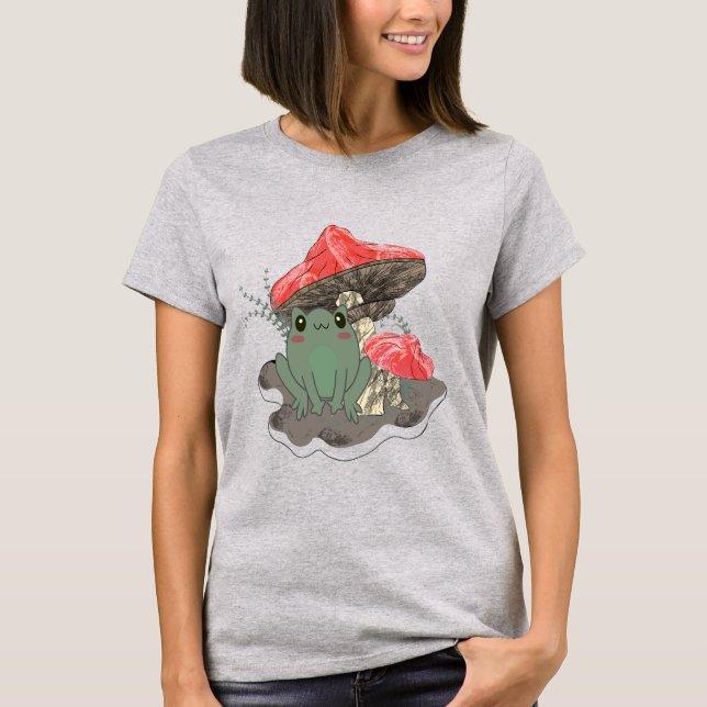 t-shirt avec motif d'impression de grenouille cham (Devant)