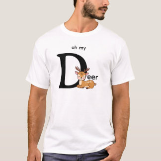t-shirt avec, oh mon cerf, mots et image