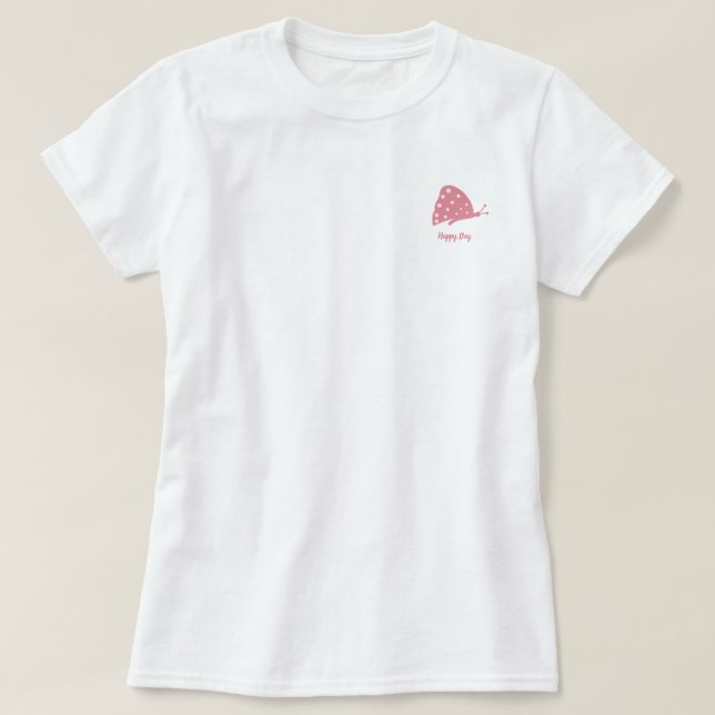 T-Shirt avec petit papillon rouge minimal (Design devant)