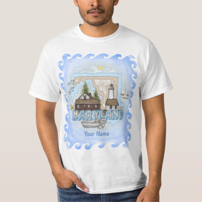 T-shirt avec phare du Maryland  (Devant)